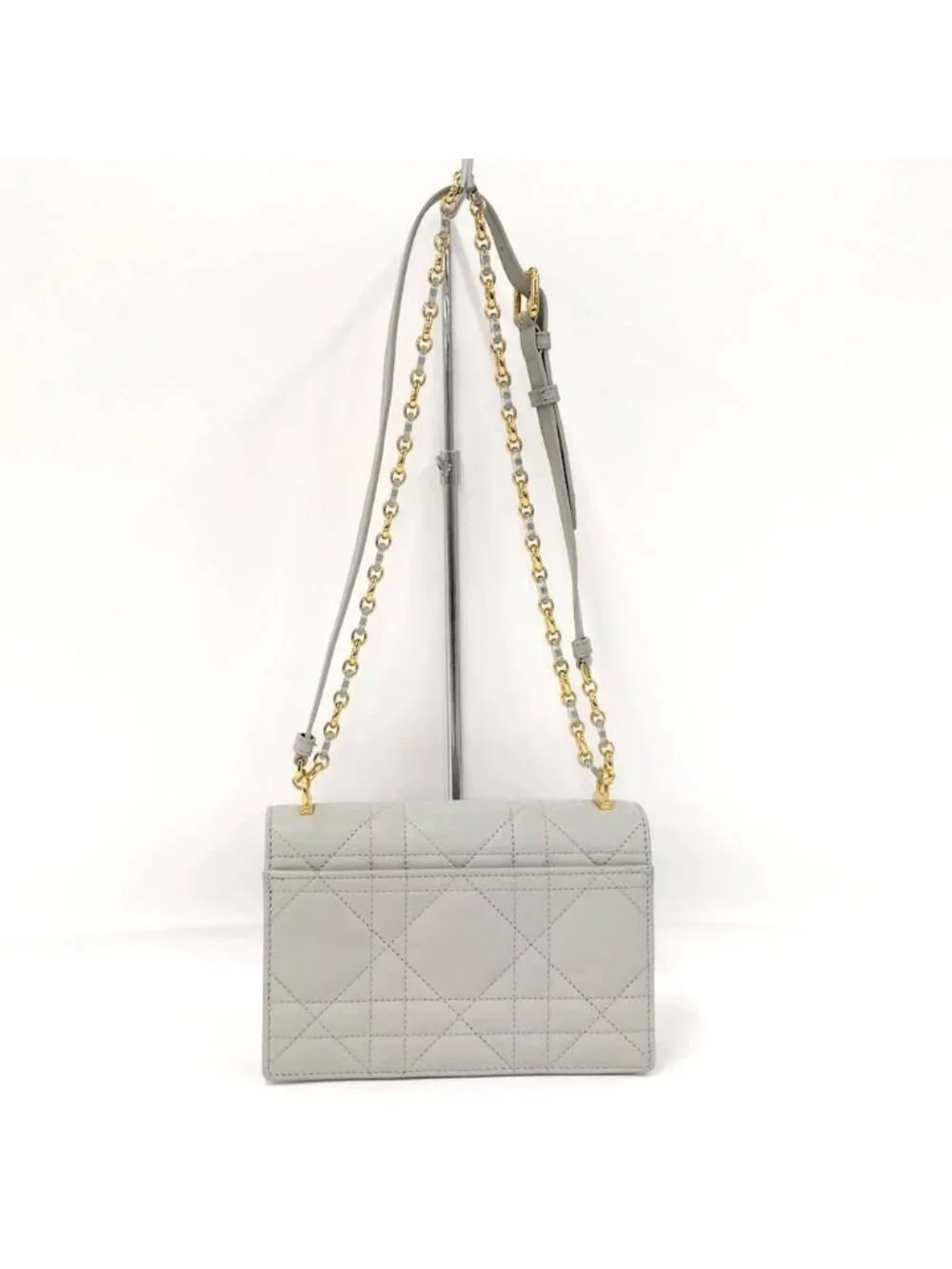 Dior Miscaro Mini Bag Macro Cannage Lambskin Light Gray